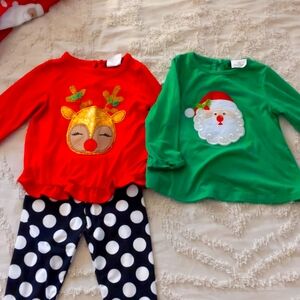 2 for 1 outfit! RARE 2 Reindeer/Santa Combo 12 months